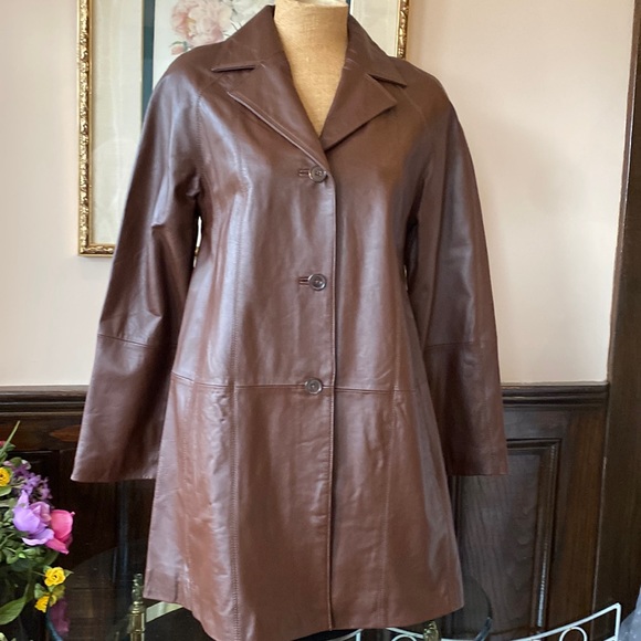 Nwt Centigrade 100% Leather Coat in Size Small | Color: Brown | Size: S | Rose_903's Closet